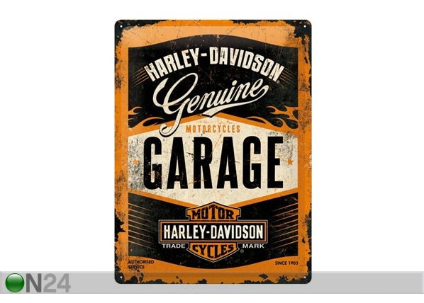 Металлический постер в ретро-стиле Harley-Davidson Garage 30x40 см