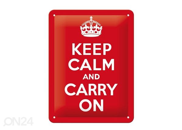 Металлический постер в ретро-стиле Keep calm and carry on 15x20 см