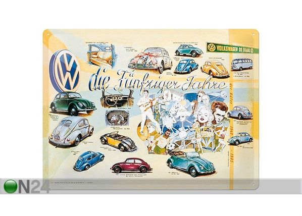 Металлический постер в ретро-стиле VW die Fünfziger Jahre 30x40 см