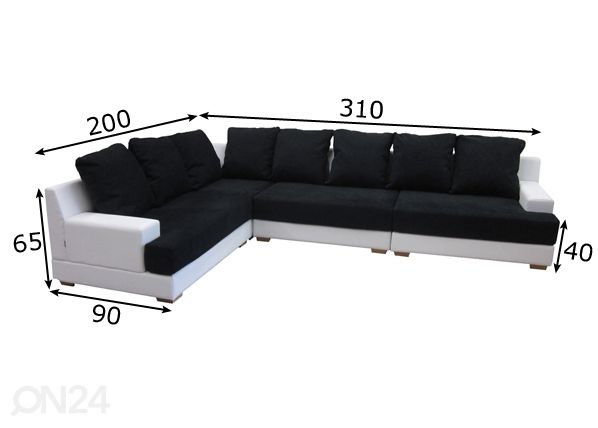 Модульный угловой диван Rudolf размеры