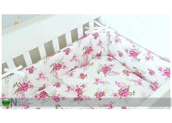 Мягкий бортик в кроватку Pink Flower 60x120 cm