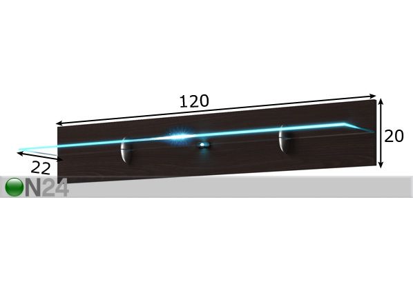 Навесная полка Togo 120 cm размеры