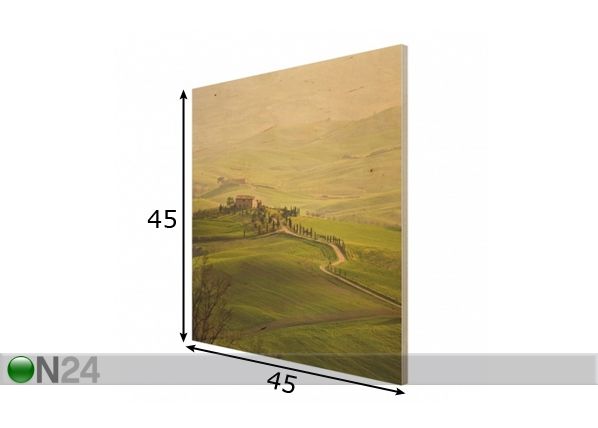 Настенная картина на древесине Chianti Tuscany 45x45 см размеры