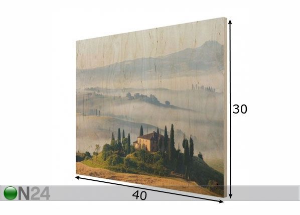 Настенная картина на древесине Country House in Tuscany размеры
