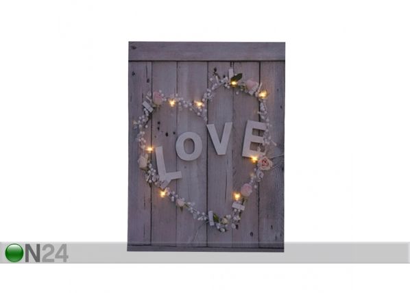 Настенная LED картина Love & Flower Heart 50x70 cm