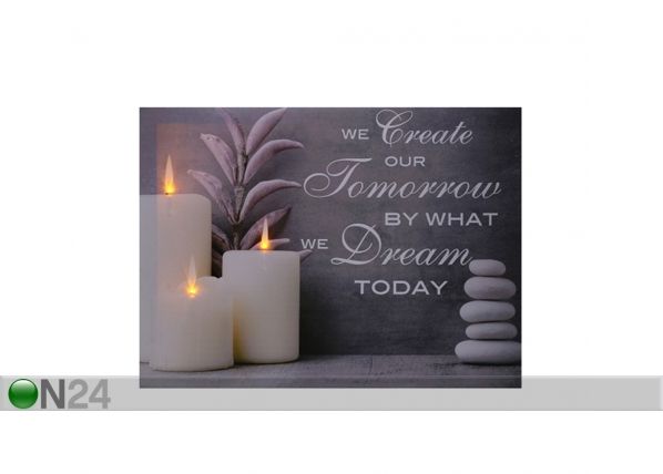 Настенная LED картина Slogan & Candles 50x70 cm