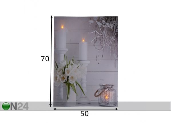 Настенная LED картина Tulip Bouquet 50x70 cm размеры