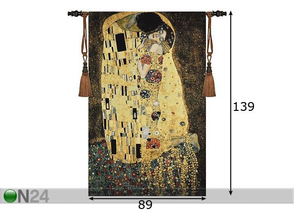 Настенный ковер Гобелен Klimt Kiss 139x89 см размеры