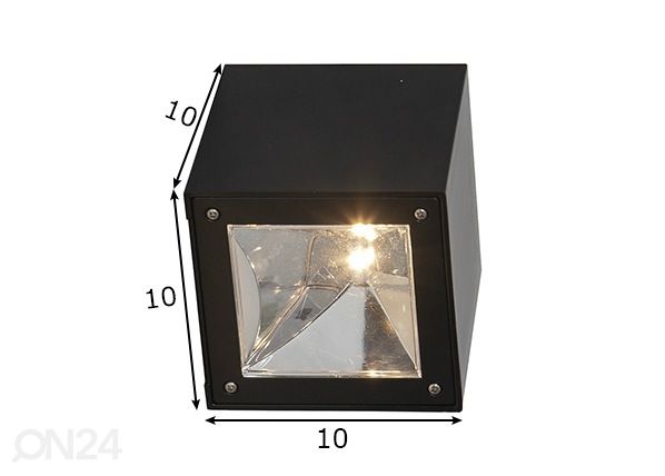 Настенный светильник на солнечной батарее Cube размеры