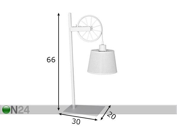 Настольная лампа Bang II, белый размеры
