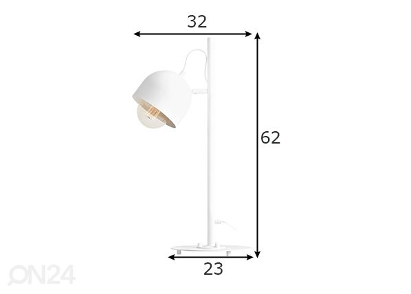Настольная лампа Beryl, белая размеры