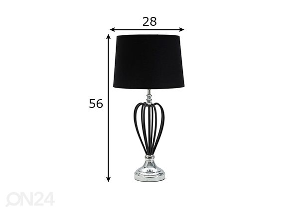 Настольная лампа Glam, серебристый/чёрный размеры