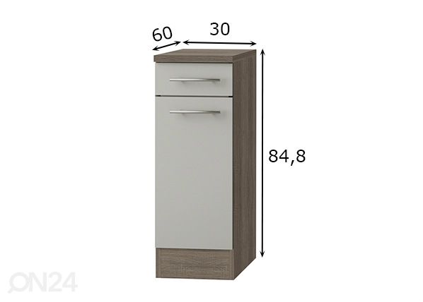 Нижний кухонный шкаф Arta 30 cm размеры