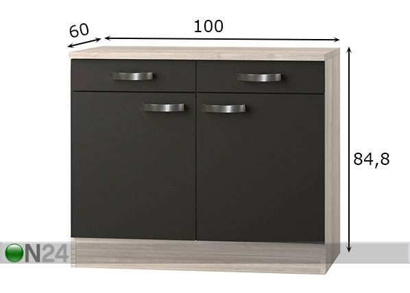 Нижний кухонный шкаф Faro 100 cm размеры