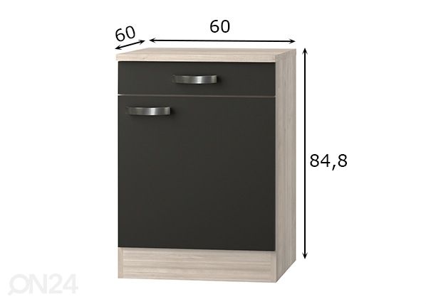 Нижний кухонный шкаф Faro 60 cm размеры
