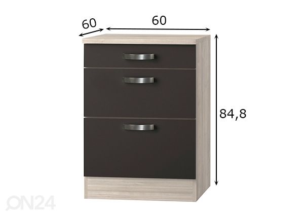 Нижний кухонный шкаф Faro 60 cm размеры