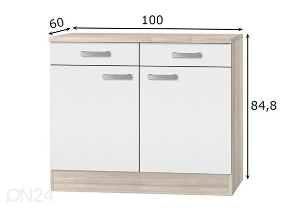 Нижний кухонный шкаф Genf 100 cm размеры