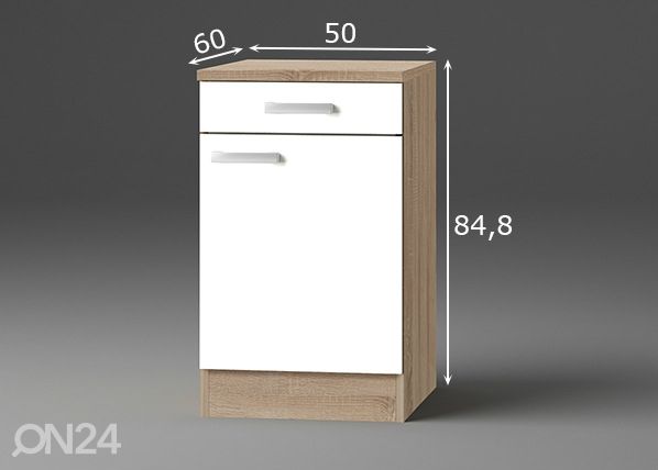 Нижний кухонный шкаф Zamora 50 cm размеры