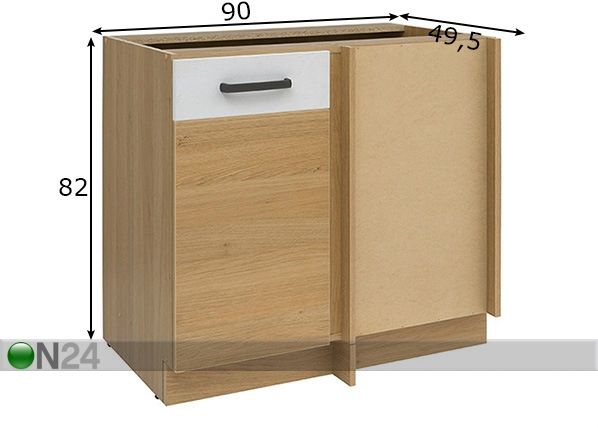 Нижний угловой кухонный шкаф размеры