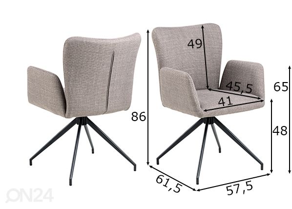 Обеденные стулья Aura, 2 шт размеры