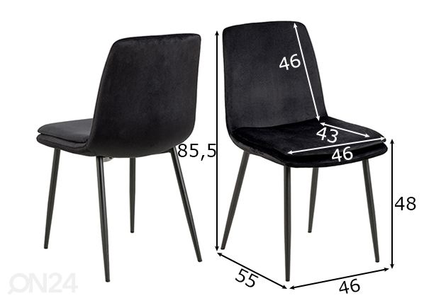 Обеденные стулья Becca, 2 шт размеры