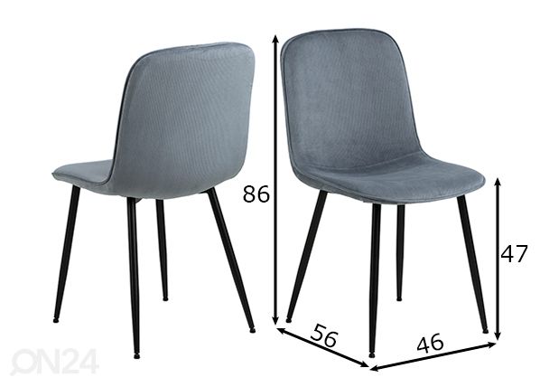 Обеденные стулья Delmy, 4 шт размеры