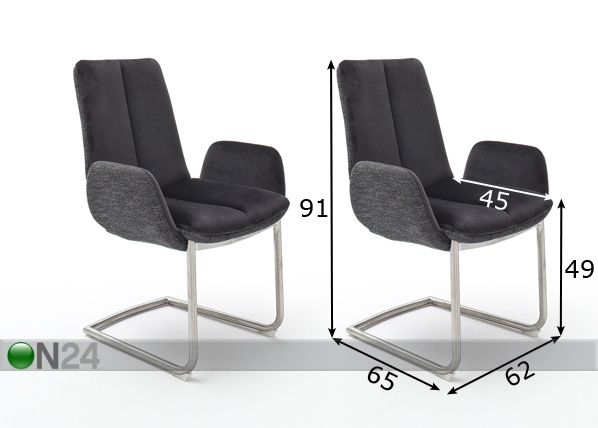 Обеденные стулья Grigor, 2 шт размеры