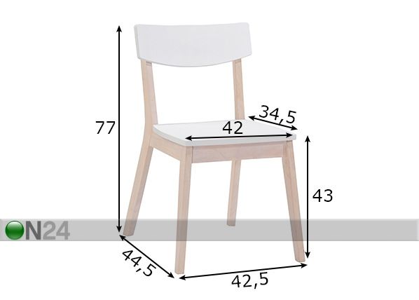 Обеденные стулья Hevea, 2 шт размеры