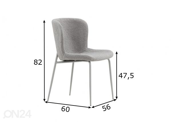 Обеденные стулья Modesto, 2 шт размеры