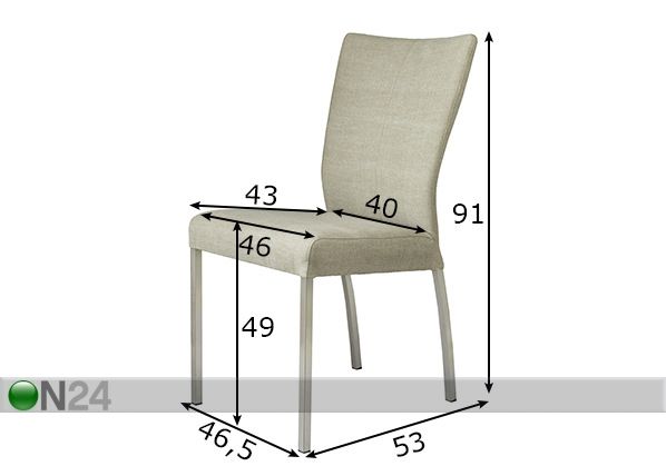 Обеденные стулья Roma, 2 шт размеры