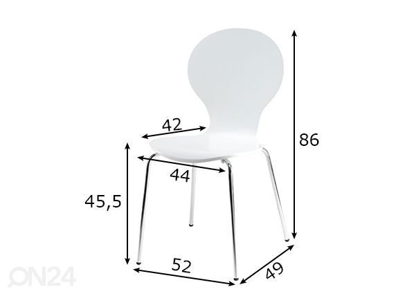 Обеденные стулья Rudi, 4 шт размеры
