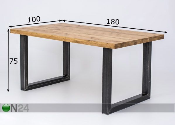 Обеденный стол из массива дуба 180x100 cm размеры