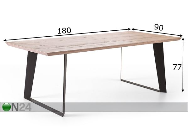 Обеденный стол из массива дуба Janek 180x90 cm размеры