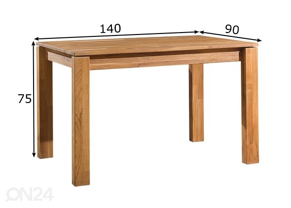 Обеденный стол из массива дуба Provence 4 140x90 cm размеры