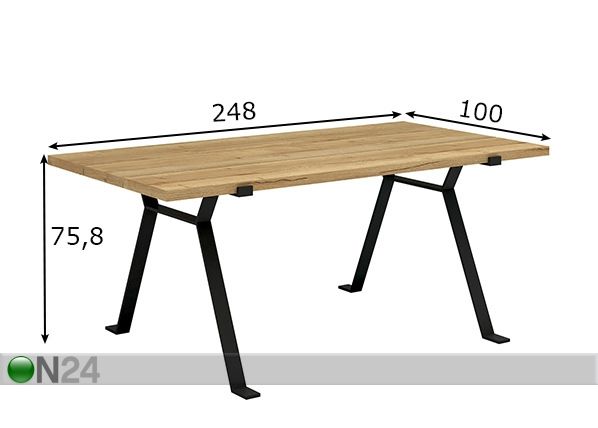 Обеденный стол 100x248 cm размеры