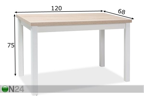 Обеденный стол 120x68 cm размеры