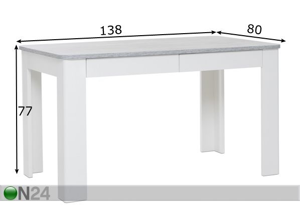 Обеденный стол 138x80 cm размеры