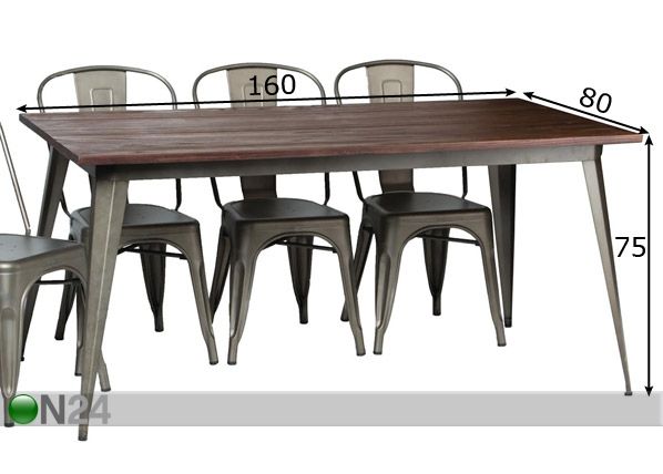 Обеденный стол 160x80 cm размеры