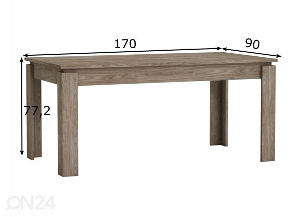Обеденный стол 170x90 cm размеры