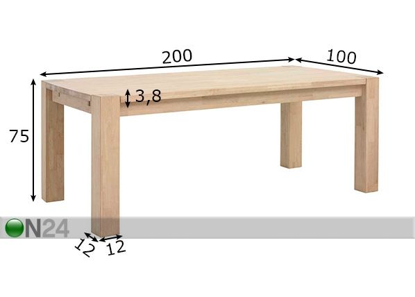 Обеденный стол 200x100 cm размеры
