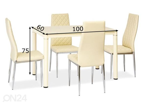 Обеденный стол 60x100 cm размеры