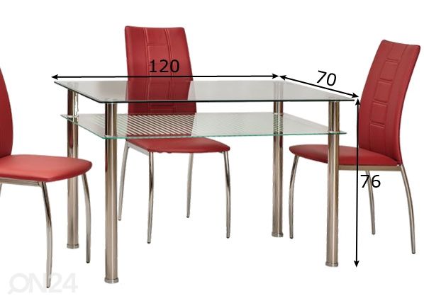 Обеденный стол 70x120 cm размеры