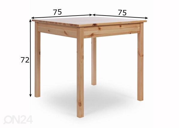 Обеденный стол 75x75 cm размеры