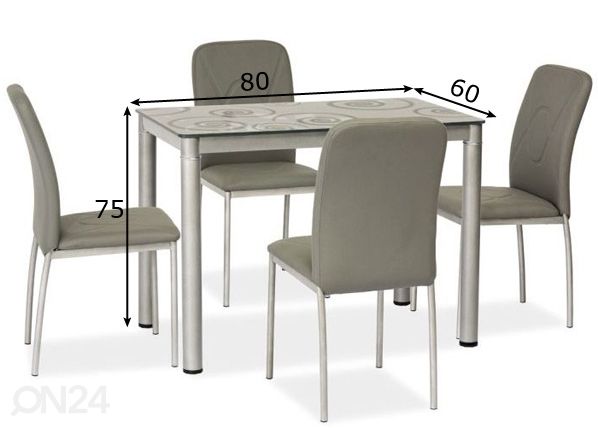 Обеденный стол 80x60 cm размеры