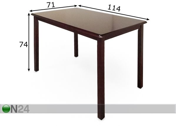 Обеденный стол Alba 71x114 cm размеры