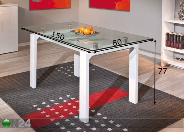 Обеденный стол Balu 150x80 cm размеры