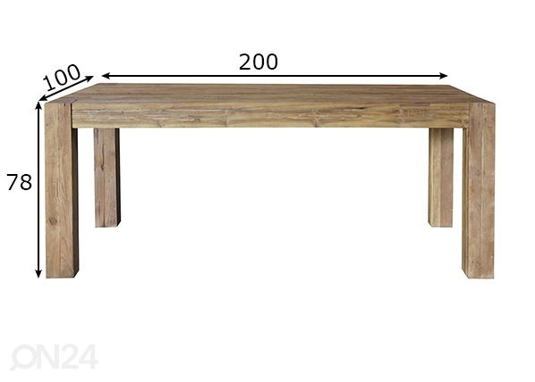 Обеденный стол Banda 200x100 cm размеры