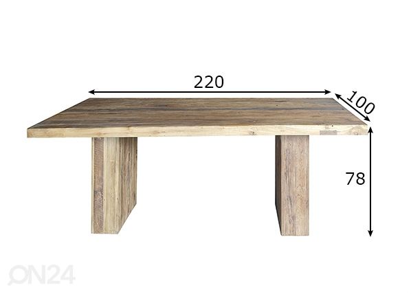 Обеденный стол Banda 220x100 cm размеры