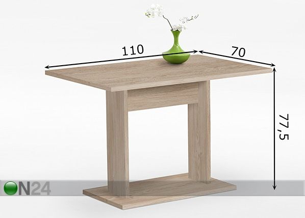 Обеденный стол Bandol 2 70x110 cm размеры