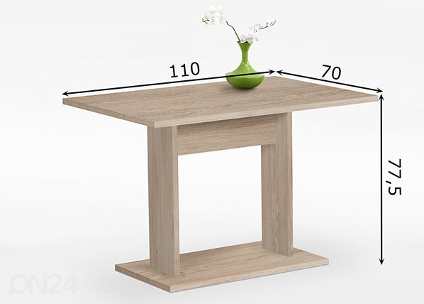Обеденный стол Bandol 2 70x110 cm размеры